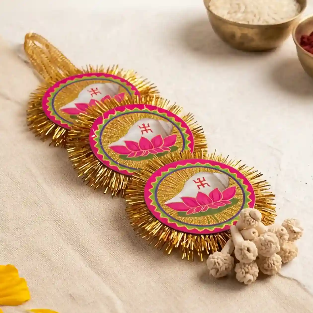 Chandmala | Shankha-Padma Hanging Deity Adornment | Chandramala Medium 